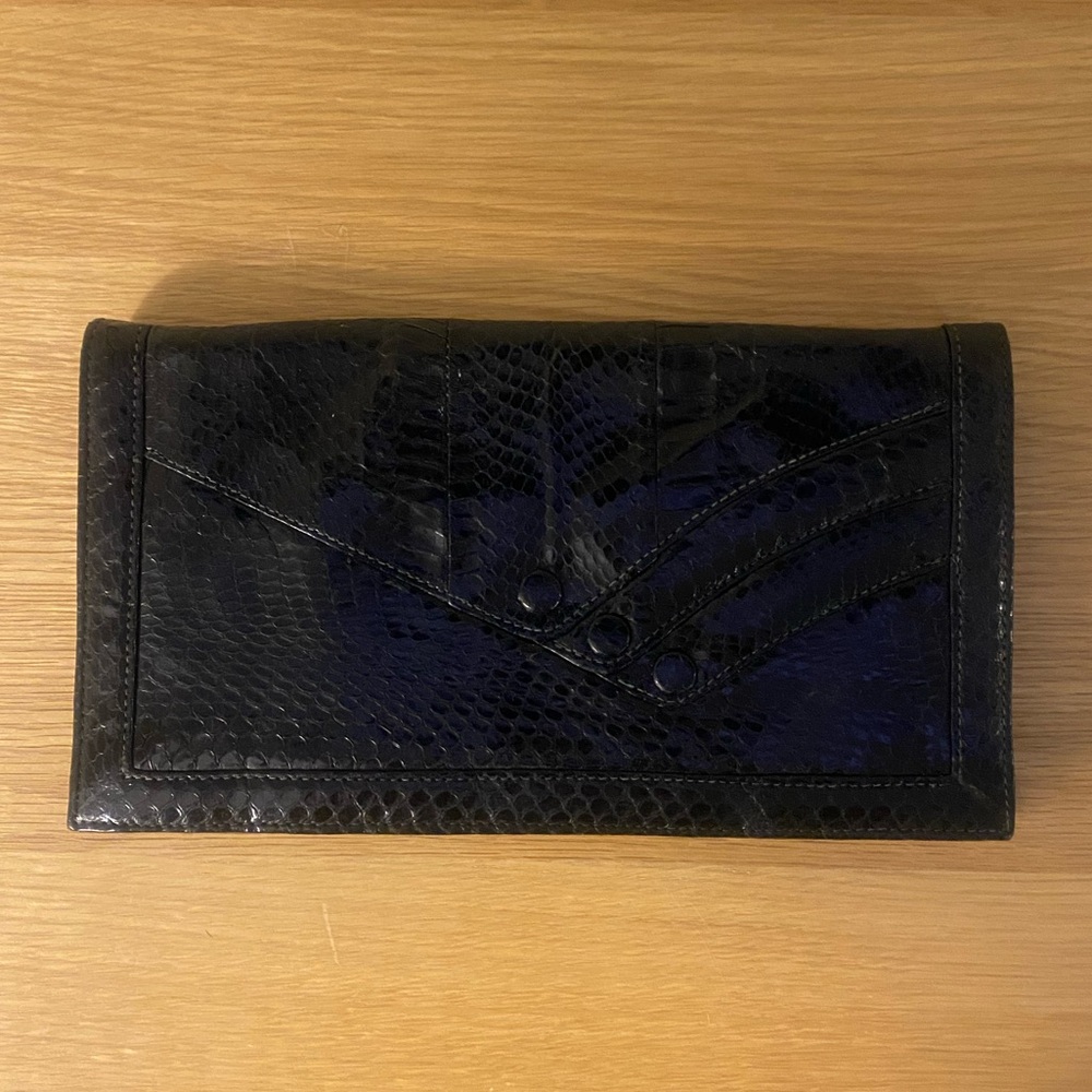 Black Snakeskin Clutch